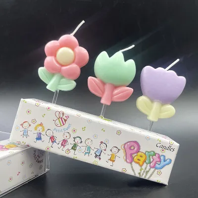 Tulip Flowers Cake Candles