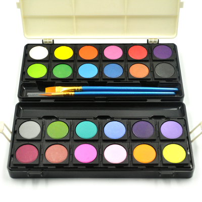 Factory Made Portable Watercolors With Pen Brush Watercolor Paint Cake CY-24