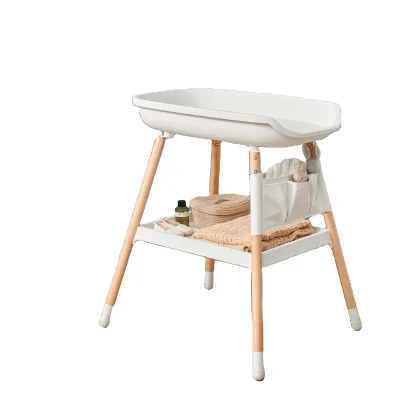 Baby Changing Table Folding Diaper Bathing Station Adjustable Height Nursery Organizer for Infant Newborn Portable