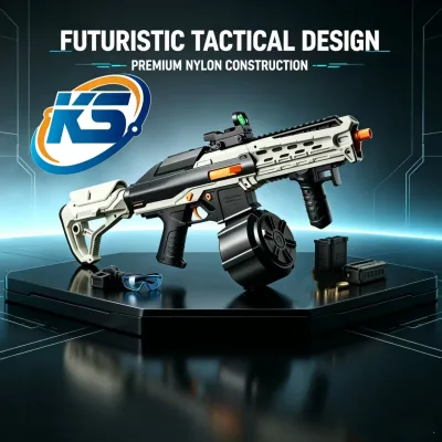 Nylon Electronic Toy 77 cm Electric Gel Ball Launcher 100 Ft Range Rechargeable Battery-Powered Splatter Gun Water Gun