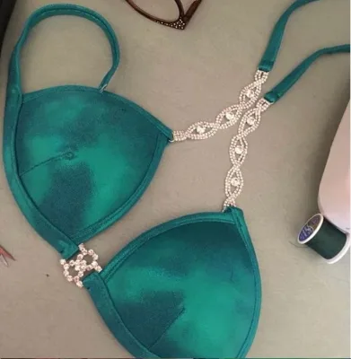 Diamond Silver Plated Fashion Rhinestone Chain Bikini Strap Connector Underwear Crystal Trim Chain for DIY NPC IFBB Competition