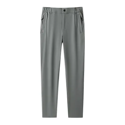 Men's Summer Ice Silk Light Cool Athleisure Trend Loose Straight Moisture Wicking Quick-drying Pants