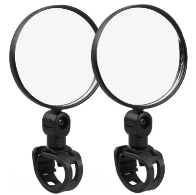 2pcs Bike Mirrors 360 Degree Adjustable Rotatable Handlebar Mirror Wide Angle Bicycle Rear View Mirror