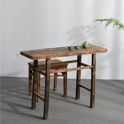 China Antique Pine Solid Wood Recycled Wood Furniture Rustic Wood Furniture Vintage Living Room Console Table