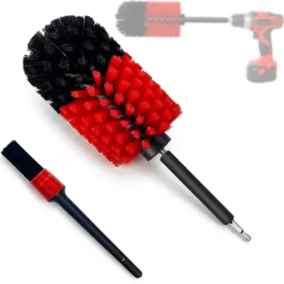 Soft High Density Nylon Wheel Brush Kit, Car Cleaning Brush Set for Wheels, Rims, Engines & Exhaust Pipes