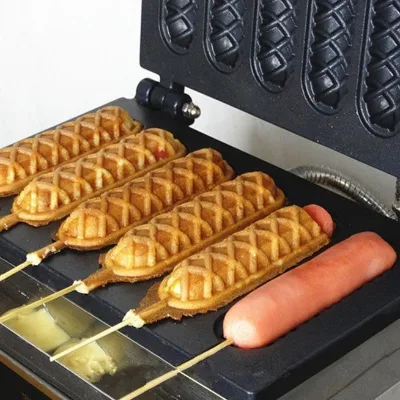 New Commercial Stainless Steel Electric Heating Six-grid Five-grid Crispy Machine Corn-on-the-cob French Muffin Hot Dog Baking