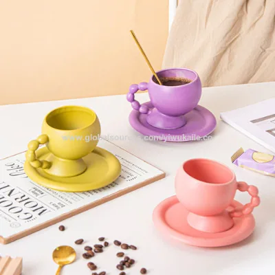 Coffee cup and saucer set ins wind ceramic mug home simple Klein blue mug