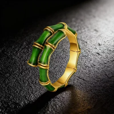 Cross-border best-selling open joint ring, enamel oil drip green women's unique design sense