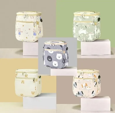Custom Water Resistant Kids Bicycle Basket Beige Bear Bike Handlebar Bag Organizer Kid Essentials for Tricycle Balance