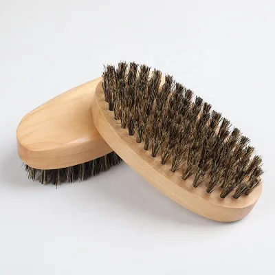 Popular New Item Vegan Wooden Round Brush Beard Custom logo Beard Brush
