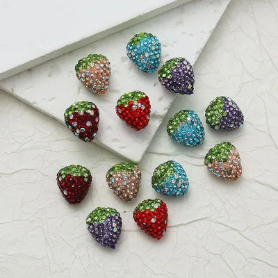 New Wholesale Strawberry Rhinestone Ball Size 12/20mm Jewelry Loose Beads for DIY Jewelry Making