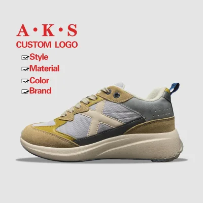 Factory Price Custom Male Breathable Sport Running Casual Shoes Mesh Thick Bottom Jogging Walking Style Shoes Sneaker for Man