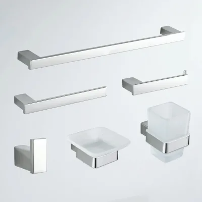 Luxury Towel Rack Wall Mounted Chrome Towel Hanger Metal Bathroom Shelves with Single Towel Bar Bathroom Accessory