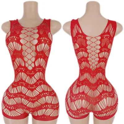 Ailangke Wholesale New Style Red Bow One Set Pieces Sexy Cutout Pretty Rave Girl Outfits