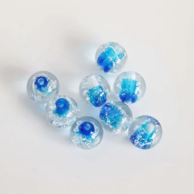 Blue Sea Bubble Glass Beads for Jewelry Making 8/10/12/14/16mm