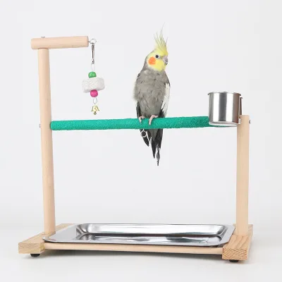 Solid Wood Parrot Scrub bar Stand Stand Training Interactive Shelf Grinding Stone Cage Accessories