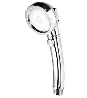 Antibacterial Chrome Finish Single Outlet High Pressure Spa Shower Head with 3 Functions Easy Installation Wall Mounting