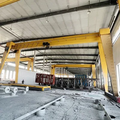 Custom Built 12Ton Custom Span Rail Mounted Gantry Crane for Precast Concrete Yard