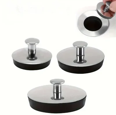 Most Popular Rubber Sink Stopper Drain Plug for Bathtub With Hanging Rings Pull Stopper and Strainer Bathroom Accessory