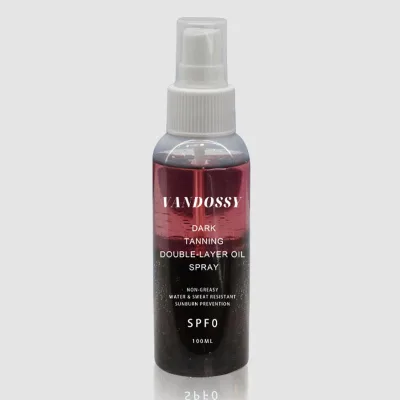 VANDOSSY Tanning Double Layer Oil Spray Double Formula Non Greasy Water Sweat Resistant Sunburn Protection Natural Bronze