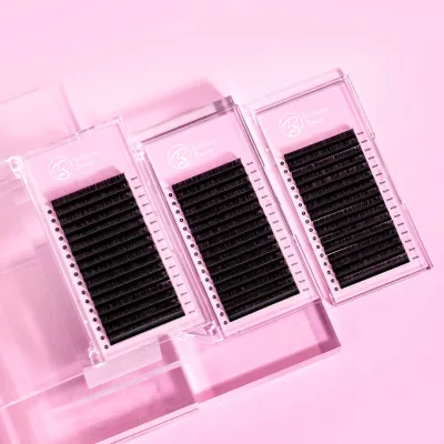 Soft Lightweight Eyelash Extensions Supplies Private Label Customizable DIY Lash Extensions Trays Flat Fan Eyelashes Pestaas