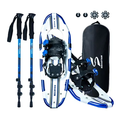 OEM Light Weight Durable Aluminum Snowshoes Kit with Trekking Pole Carry Bag 70X25X25 cm for Men Women Youth