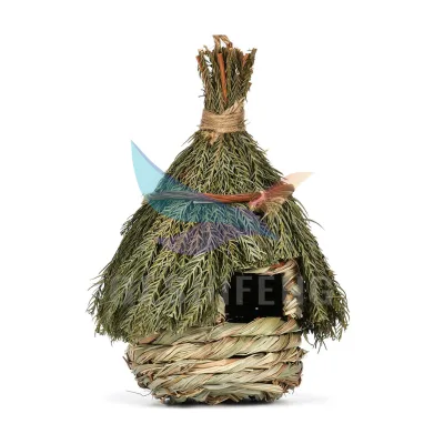 Factory Sales Bird House Nesting for Cage or Outdoor Hanging Bird Nesting Boxes Natural Handmade Small Bird Nest for Hummingbird