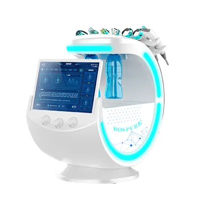 Smart Standing Ice Blue Plus 7 1 Skin Rejuvenation Machine Facial Oxygen Dermabrasion Skin Analyzer ABS Material US/EU Plug Face