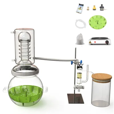 Essential Oil Distillation Apparatus Home DIY Glassware Extraction Distillation Kit 220V 1 Year Warranty