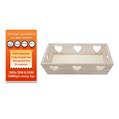 Large Wooden Box with Handles - Bamboo Kitchen Utensil Storage Box