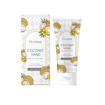 Organic Coconut Hand Cream & Lotion Nourishing & Hydrating Moisturizing Skin with Fragrant Coconut Essence