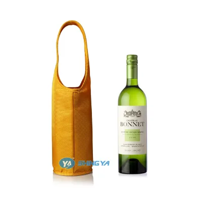 Wholesale Insulated Portable Nylon Cool Bag Wine Bottle Bag Single Bottle Cooler Wine Bag