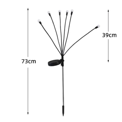 Adjustable Outdoor Garden Park Holiday LED Lights Solar Powered Starburst Swaying Firefly Landscape Lamps Waterproof Colorful