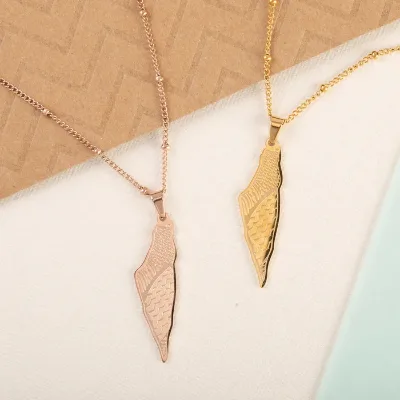 Hot Selling African Map Stainless Steel 18K Gold Plated Necklaces Men Women Custom Palestine Necklace Jewelry
