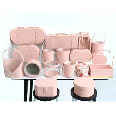 Fashion Western Pu Leather Small Portable Candy Gift Small Box Basket Jewelry Packaging Bags Leather Gift Bag Basket