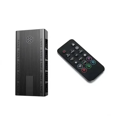 Ultimate 10-Port Fan & ARGB Control Center Dual-Mode Control Remote & Motherboard Sync Control Board and Remote Control Set