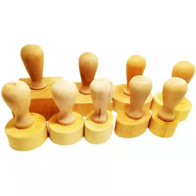 Factory Direct Environmental Round Wooden Stamp with Handle Round/rectangle/square