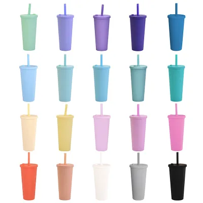 Eco-friendly 24 oz Reusable Minimalist Bubble BOBA Milk Tea Tumbler Custom Color Seal Leak Proof Lids Unisex Boba Cups