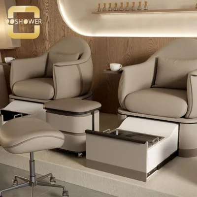 Adjustable pedicure chair of Adjustable foot bath can be pulled out and pushed in with water rack function to place drinks