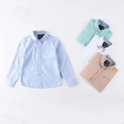Hot Sale Garments Children Colorful England Style Child Shirt Long Sleeve Shirts for Boys Kids