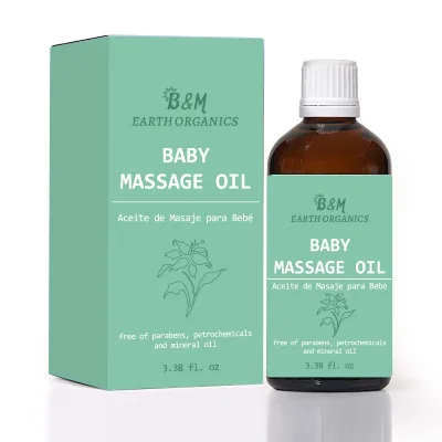 Private Label Free of Parabens Petrochemicals and Mineral Oil Baby Massage Oil