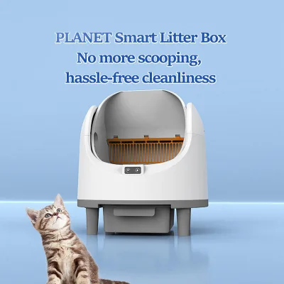 PP Automatic Smart Litter Box Fully Enclosed Semi Open Slim Legs Design Large Capacity 65L Inner Space Pet Hygiene Station