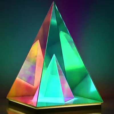 Fashionable RGB Changing Pyramid Rechargeable Table Night Light 1800MA Li Battery Triangle Crystal Pyramid Decoration Lamp