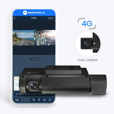 Hot Selling 2-Channel 1080p Live Monitoring Dash Cam with LED Screen and 4G LTE Dual Lens 1-Year Warranty