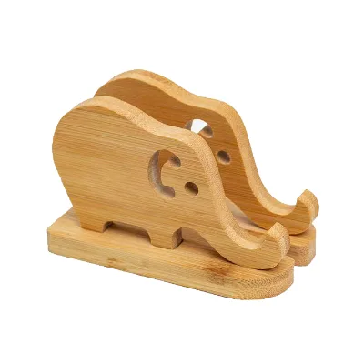 Cute Elephant shape bamboo lazy mobile phone holder