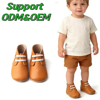 Babyhappy Soft Genuine Leather Baby First Walkers Shoes Elastic Strap Non Slip Toddler Infant Boots for Boys Girls