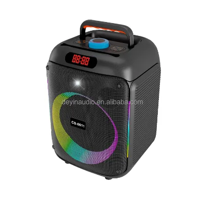 High Quality Big Bass Series Speaker With Led Light Subwoofer Usb Wireless Powered Wooden Speaker