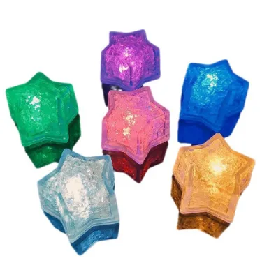 Sparkly Plastic Multi-color Liquid Activated LED Star Ice Cube Light-Up for Party Celebration