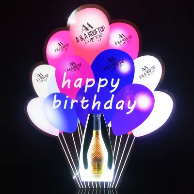 Custom Hot Air Balloon Shape Acrylic LED VIP Bottle Presenter Light up Champagne Glorifier Display Signboard for Nightclub Bar