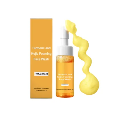 OEM/ODM Korean Face Cleanser Turmeric Kojic Foam Cleanser Moisturizing Gentle Daily Comfortable Refreshing Oil-Control Cleanser